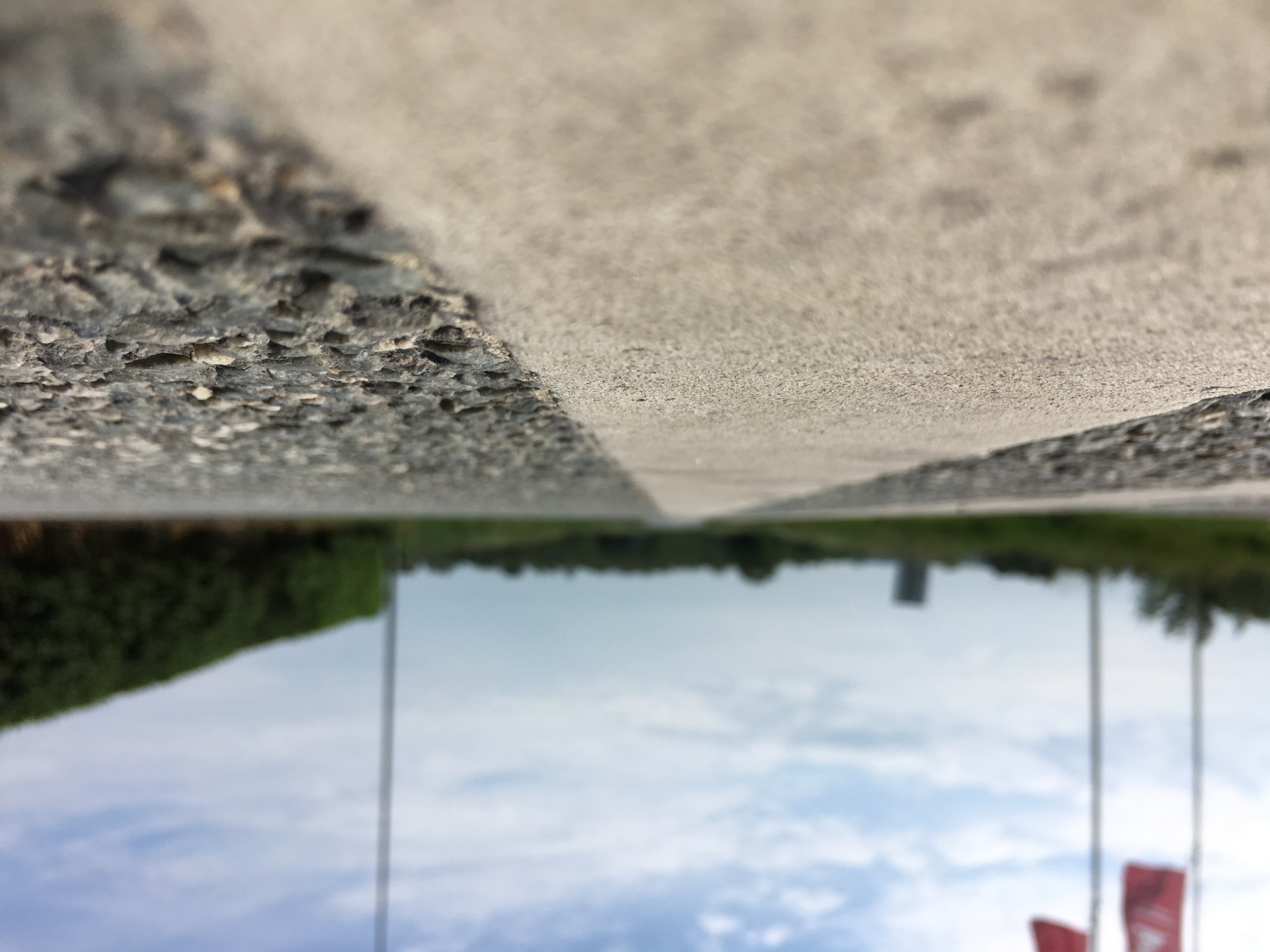 Closeup af en vejstribe