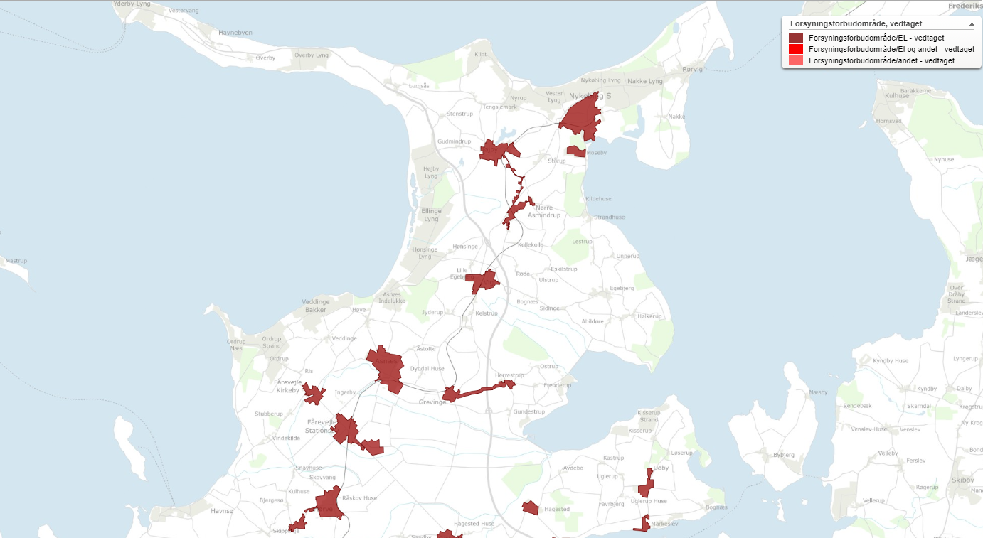 Kort over områder med el-opvarmningsforbud