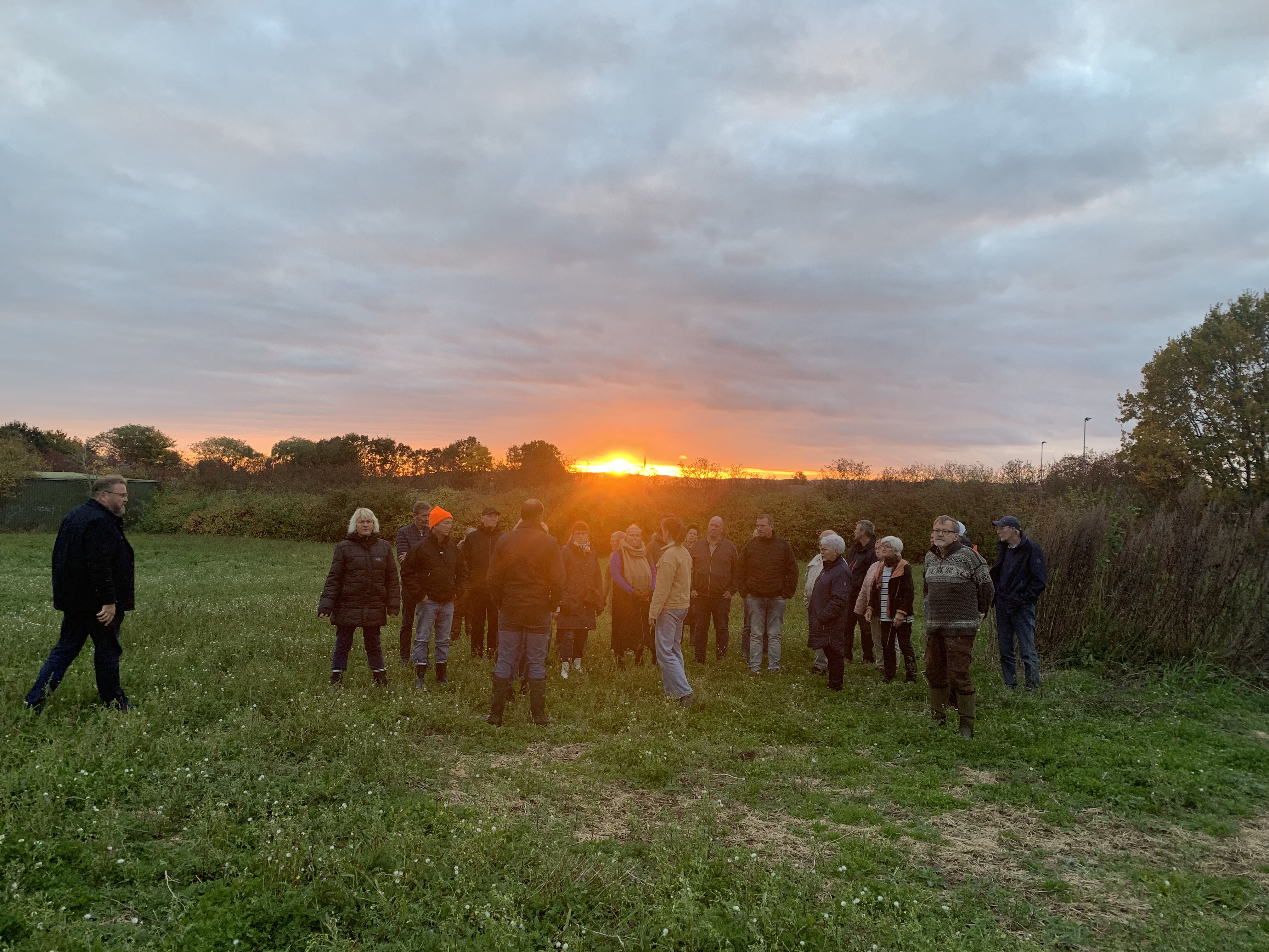 Markvandring Asnæs Folkeskov borgergruppe solnedgang