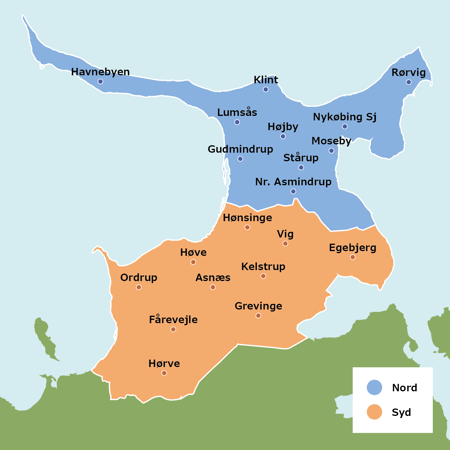 Kort over hjemme- og sygeplejen